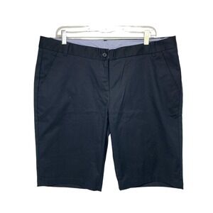 Tommy Hilfiger Navy Blue Flat Front Twill Shorts Sz 16
